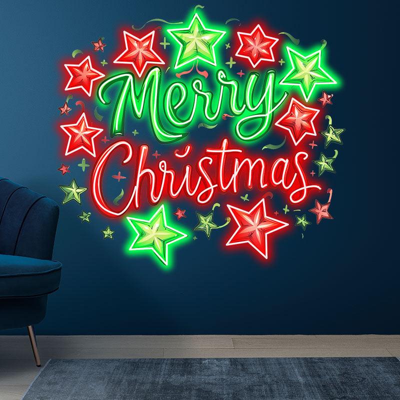 Alphabet & Pentagram Colorful Christmas Decorations  neon signs- Happy Holiday Spirit, Light Up Your Home!