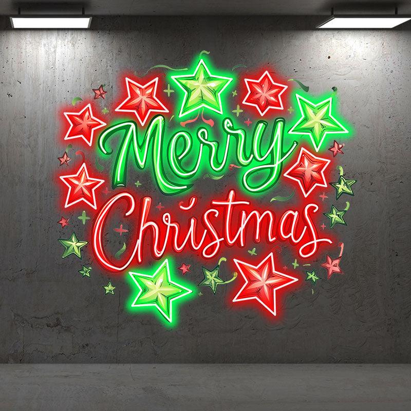Alphabet & Pentagram Colorful Christmas Decorations  neon signs- Happy Holiday Spirit, Light Up Your Home!