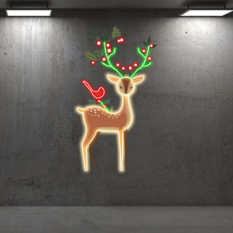 Christmas Elk Decoration - Spreading Christmas Cheer and Lighting Up the Holiday Season neon signs