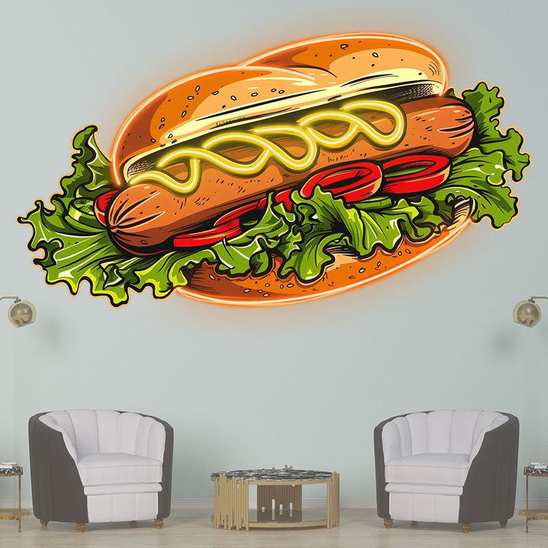 Creative Neon signs | Big Hamburger Hot Dog Vegetable Shape LED Lights | Restaurant, Kitchen, Party Decoration Lights