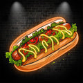 Creative Neon signs| Tasty Burger | Big Burger with Ham and Fresh Vegetables | Every Bite is a Treat, Stylized LED Lights | Restaurant, Kitchen, Party Decoration