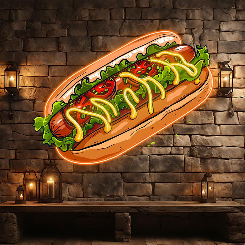 Creative Neon signs| Tasty Burger | Big Burger with Ham and Fresh Vegetables | Every Bite is a Treat, Stylized LED Lights | Restaurant, Kitchen, Party Decoration