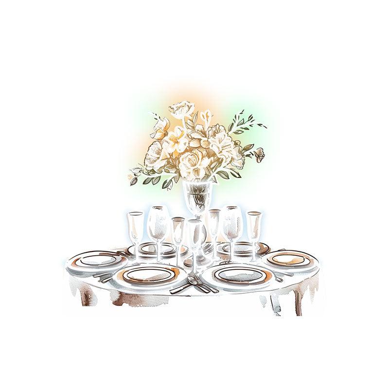 “Romantic Wedding White Table Neon signs Lights | Wine, Flowers & Plate Decorative Lights | Perfectly Create Wedding Atmosphere | LED Art Lighting”