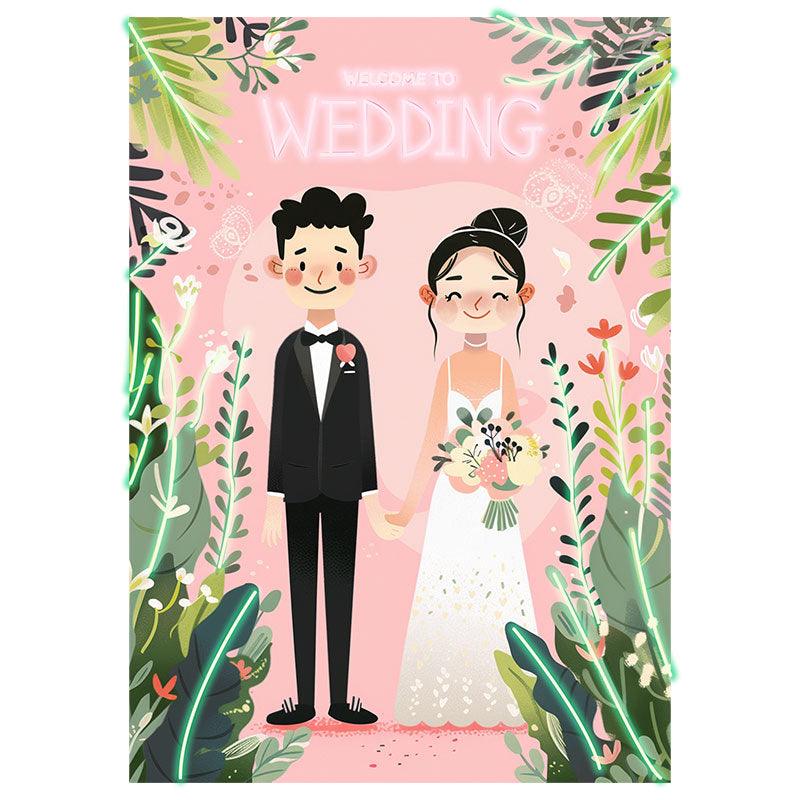 Romantic Bride and Groom Hand in Hand Neon signs| Timeless Capture of Wedding Moments | Sweet Symbol of Love