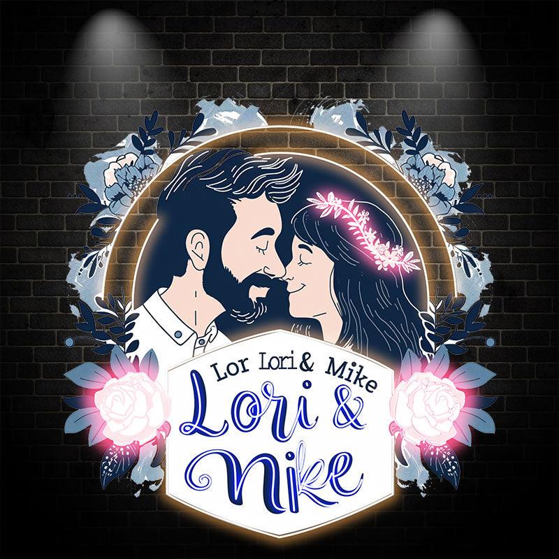 Romantic Customized Bride & Groom Name Neon signs | Sweet Memory of Kissing Moment | Wedding Exclusive Decoration