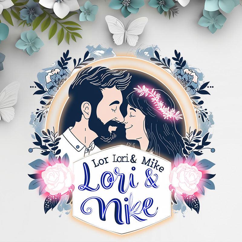 Romantic Customized Bride & Groom Name Neon signs | Sweet Memory of Kissing Moment | Wedding Exclusive Decoration