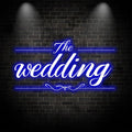 Fully customizable blue wedding neon signs | Exclusive name, event name and logo design | Free choice of holiday theme text and colors