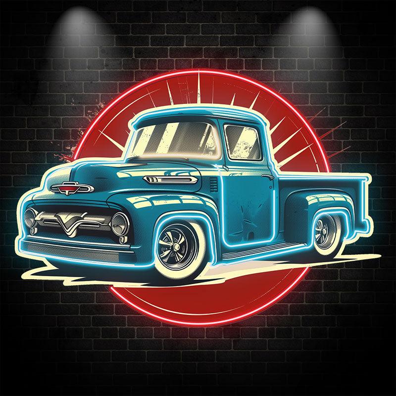 Classic Small Blue Pickup Truck | Vintage Style Car Models | Perfect for Collecting & Decorating | Ideal Home & Office Ornaments we neon signs