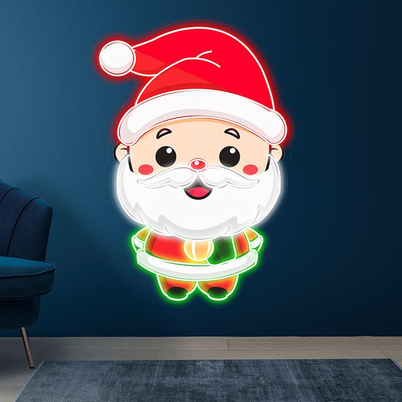 Cute Cartoon Santa Claus LED Neon signs | Long Beard Red Hat, Light Up the Holiday Cheer