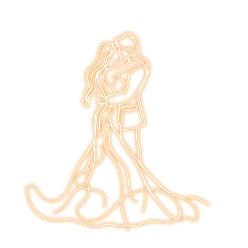 Romantic Bride and Groom Hugging Neon signs | LED Wedding Decoration Lights | Perfect Ambiance Lights for Wedding Ceremony | For Home & Wedding Venues