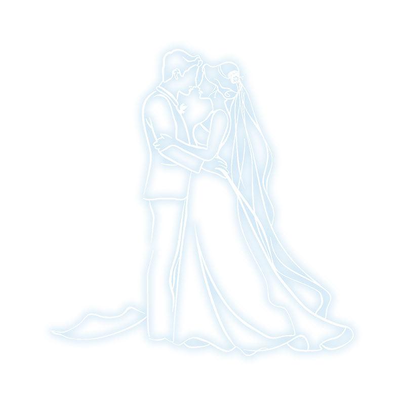 Romantic Blue Bride & Groom Hugging Neon signs  | LED Wedding Decoration Lights | Wedding Ceremony Mood Lights | For Home & Wedding Venues