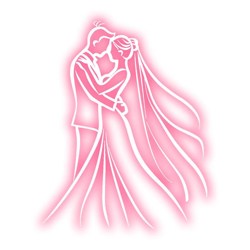 Romantic Pink Bride and Groom Hugging Neon signs | LED Wedding Decoration Lights | Wedding Ceremony Mood Lights | Perfect for capturing moments of love