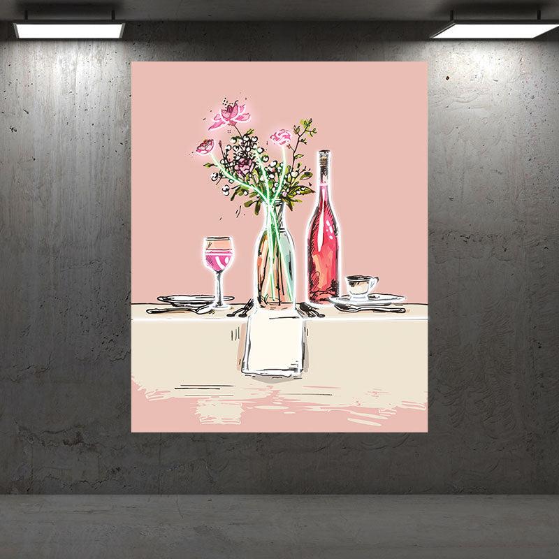 Romantic Wedding Table Neon Lights signs | Wine & Plate Decoration Lights | Great Wedding Ambiance | LED Art Lighting