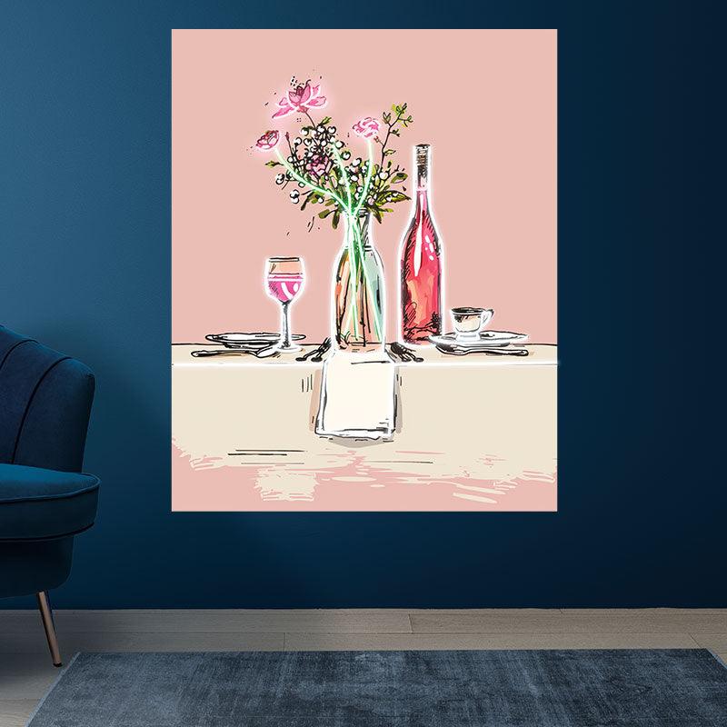 Romantic Wedding Table Neon Lights signs | Wine & Plate Decoration Lights | Great Wedding Ambiance | LED Art Lighting