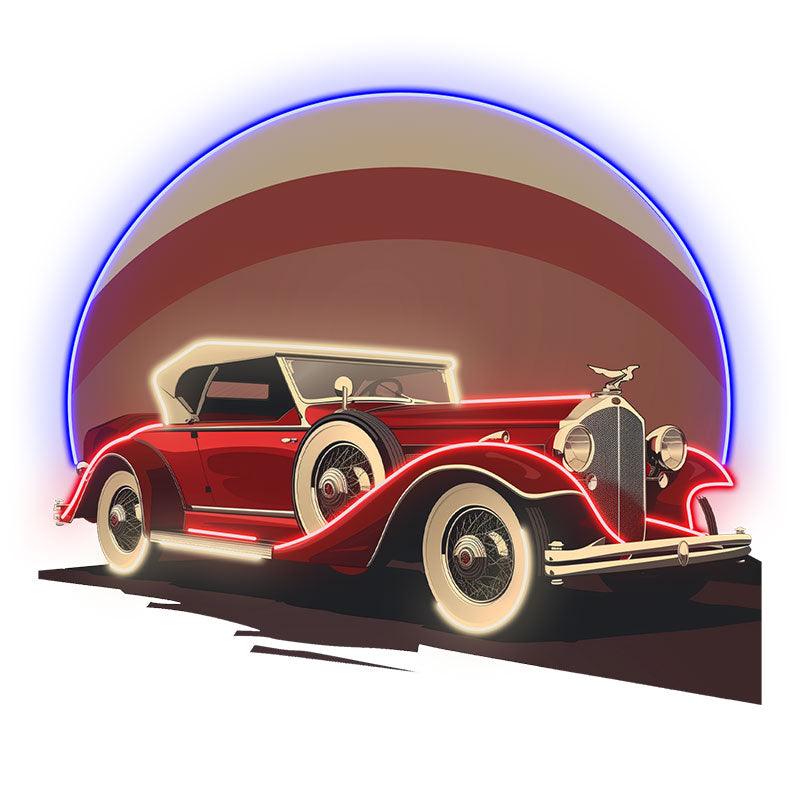 Red Classic Sports Car LED Neon signs | Round Light Background Decorative Lights | Creative Home & Shop Lighting