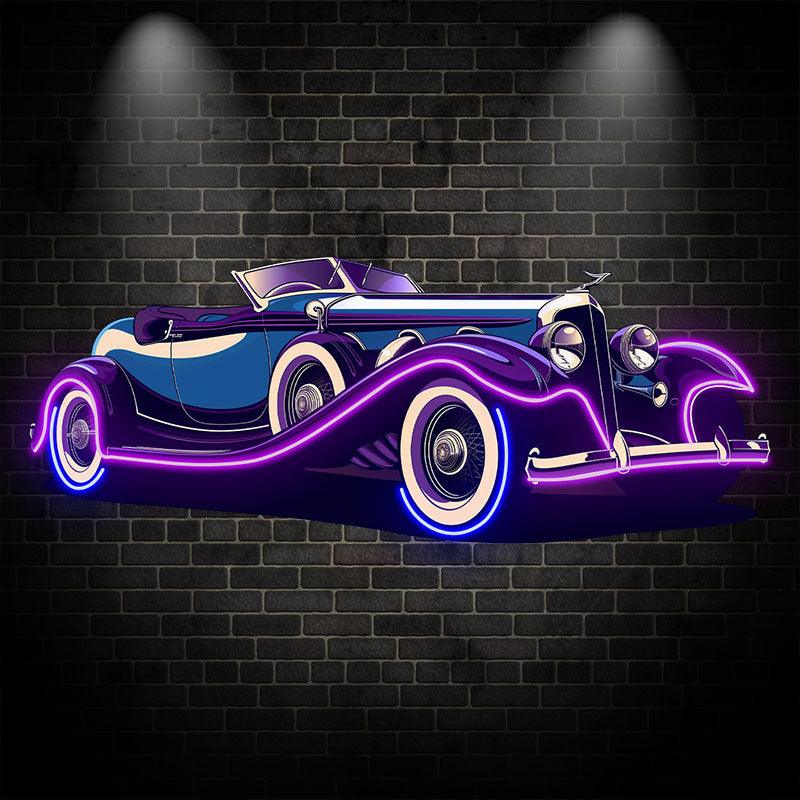 Purple Double Door Supercar LED Neon signs| Line Light Car Decoration | Creative Home & Shop Lighting