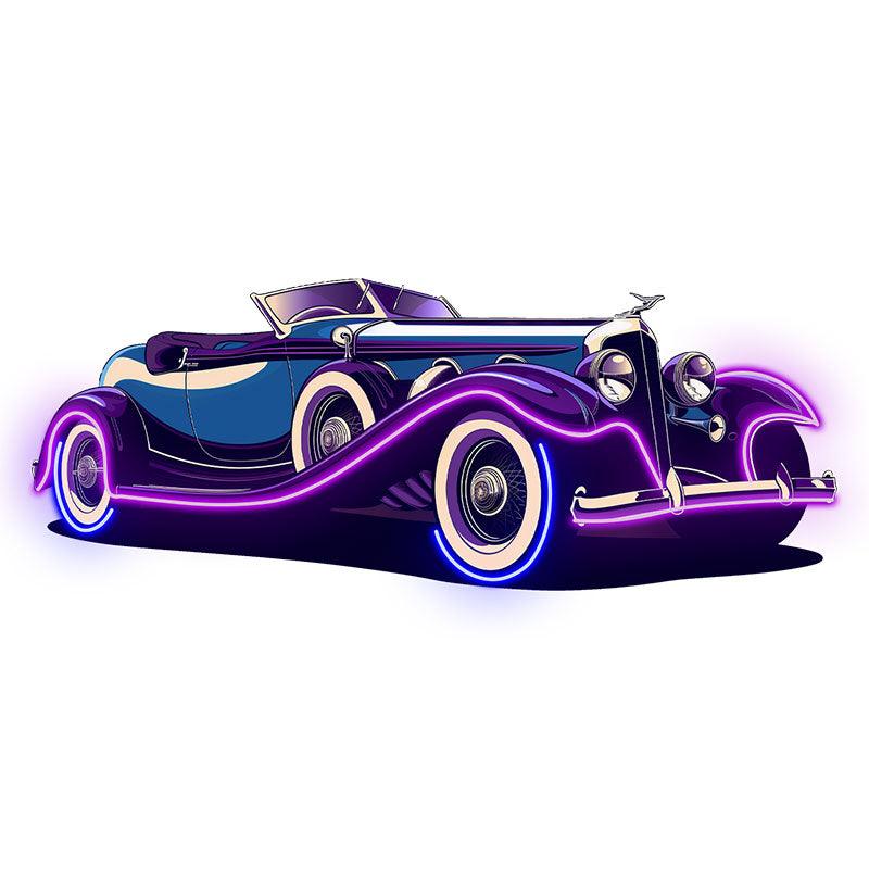 Purple Double Door Supercar LED Neon signs| Line Light Car Decoration | Creative Home & Shop Lighting