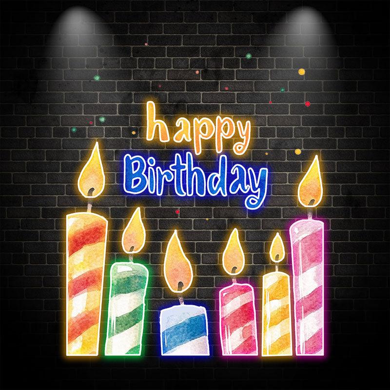 Creative Birthday Candle Lighting Decoration - LED Row Lights, Light Up Blessings, Perfect Birthday Party Essentials neon signs