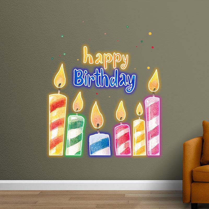 Creative Birthday Candle Lighting Decoration - LED Row Lights, Light Up Blessings, Perfect Birthday Party Essentials neon signs