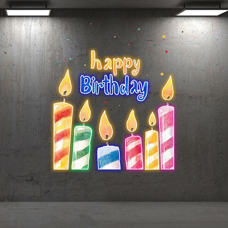 Creative Birthday Candle Lighting Decoration - LED Row Lights, Light Up Blessings, Perfect Birthday Party Essentials neon signs