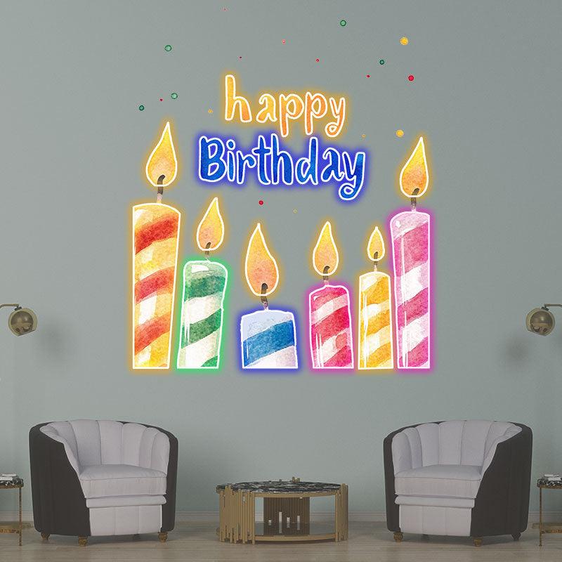 Creative Birthday Candle Lighting Decoration - LED Row Lights, Light Up Blessings, Perfect Birthday Party Essentials neon signs