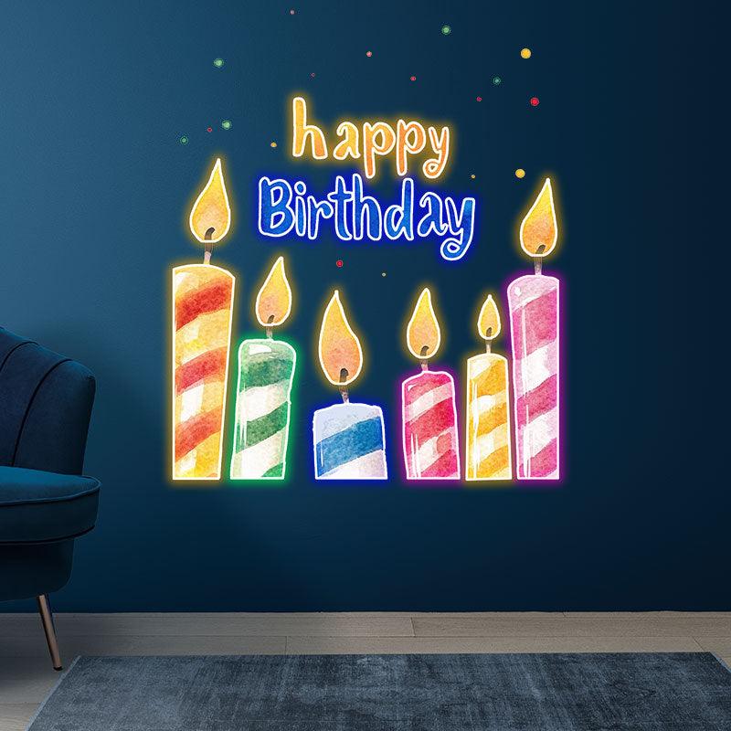 Creative Birthday Candle Lighting Decoration - LED Row Lights, Light Up Blessings, Perfect Birthday Party Essentials neon signs