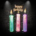 Three LED neon signs Candle Lights - Creative birthday wishes decoration, light up the party atmosphere