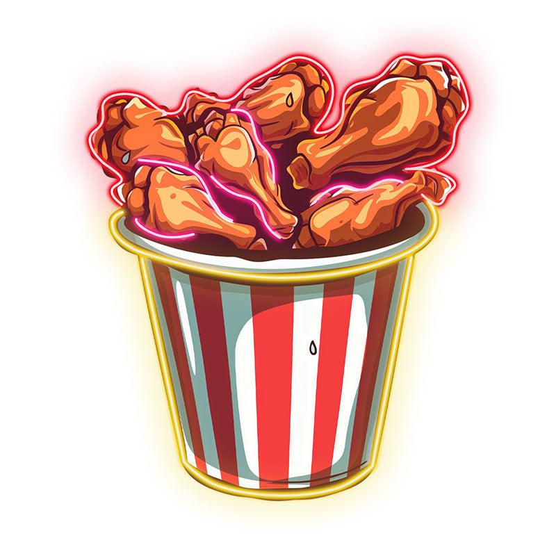 Creative LED Neon Lights - Delicious Fried Chicken Legs Bucket Decoration, Dynamic Fried Chicken Legs Effect, Perfect Restaurant and Party Ambience