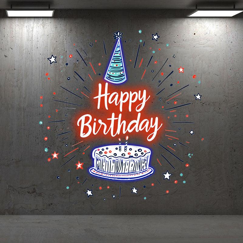 Happy Birthday Neon signs| LED Cake Decorating Lights | Creative Birthday Party Decoration | For Home & Celebration