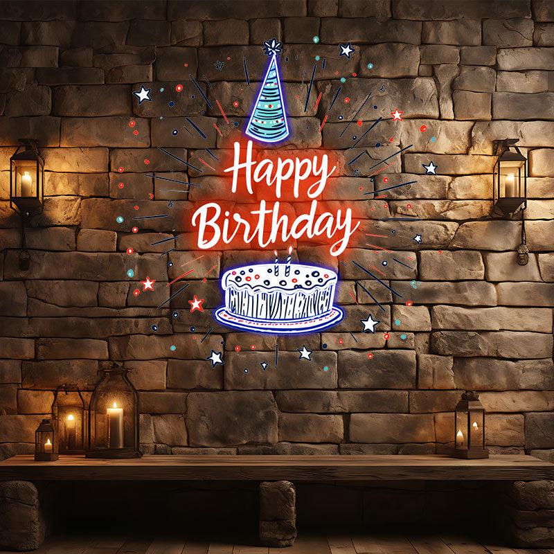 Happy Birthday Neon signs| LED Cake Decorating Lights | Creative Birthday Party Decoration | For Home & Celebration