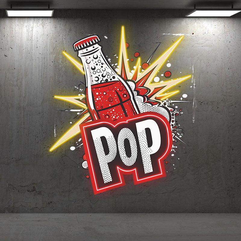 Dazzling Neon signs Lights - POP Soda Theme LED Lights, Smoke Effect, Perfect Party Decoration, Creative Home Lighting