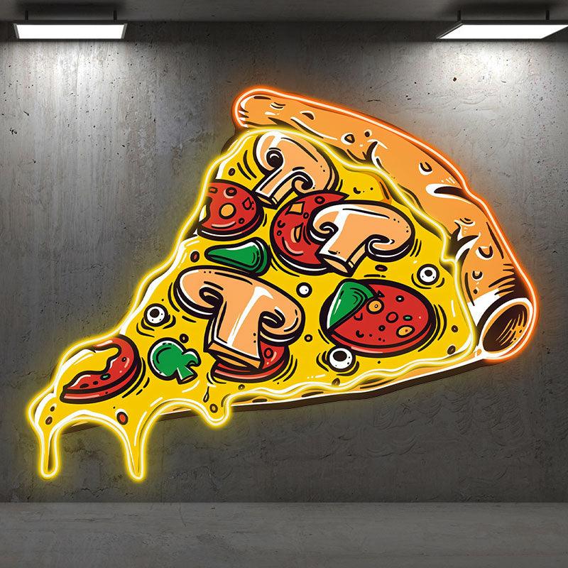 Delicious Pizza Neon signs Lights - LED Lighting, Mushroom Sausage Design, Flowing Sauce Effect, Creative Home Decor, Perfect Party Atmosphere