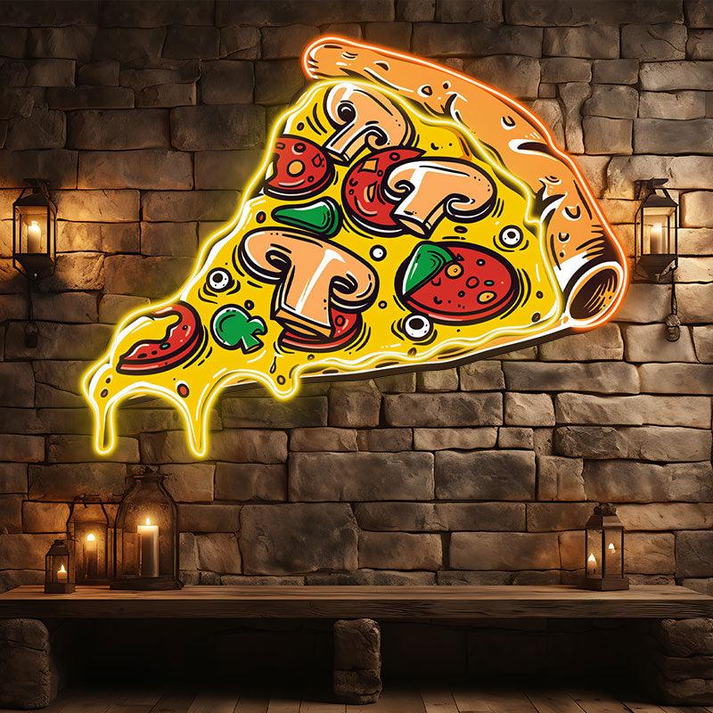 Delicious Pizza Neon signs Lights - LED Lighting, Mushroom Sausage Design, Flowing Sauce Effect, Creative Home Decor, Perfect Party Atmosphere