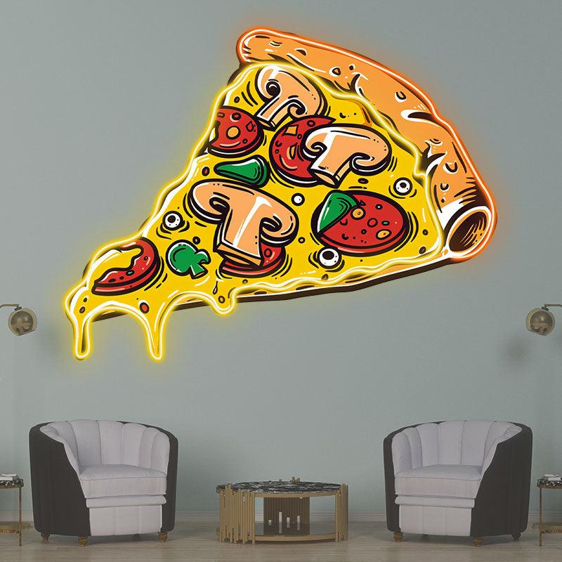 Delicious Pizza Neon signs Lights - LED Lighting, Mushroom Sausage Design, Flowing Sauce Effect, Creative Home Decor, Perfect Party Atmosphere