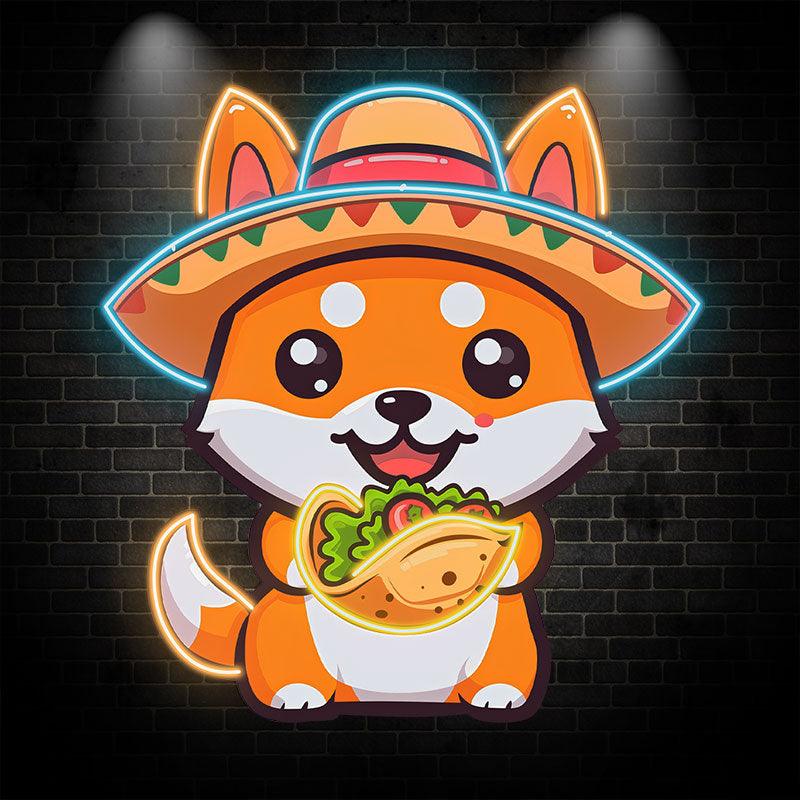 Cute Little Corky Neon signs Lights - LED Lighting, take a big burger in hand, wear a hat and laugh, creative home decoration, perfect party atmosphere