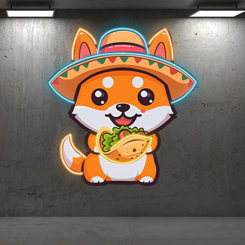 Cute Little Corky Neon signs Lights - LED Lighting, take a big burger in hand, wear a hat and laugh, creative home decoration, perfect party atmosphere