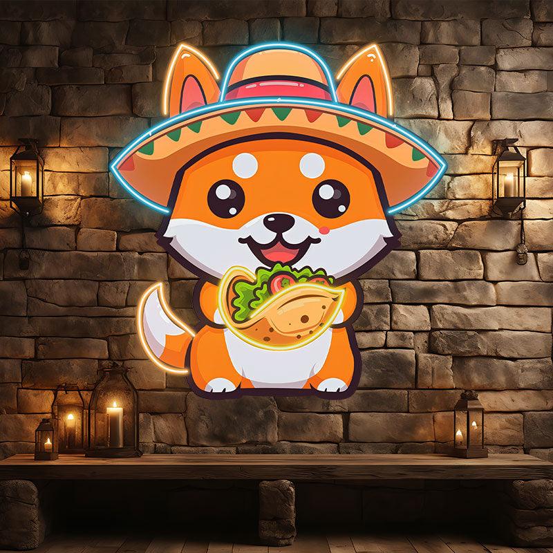 Cute Little Corky Neon signs Lights - LED Lighting, take a big burger in hand, wear a hat and laugh, creative home decoration, perfect party atmosphere