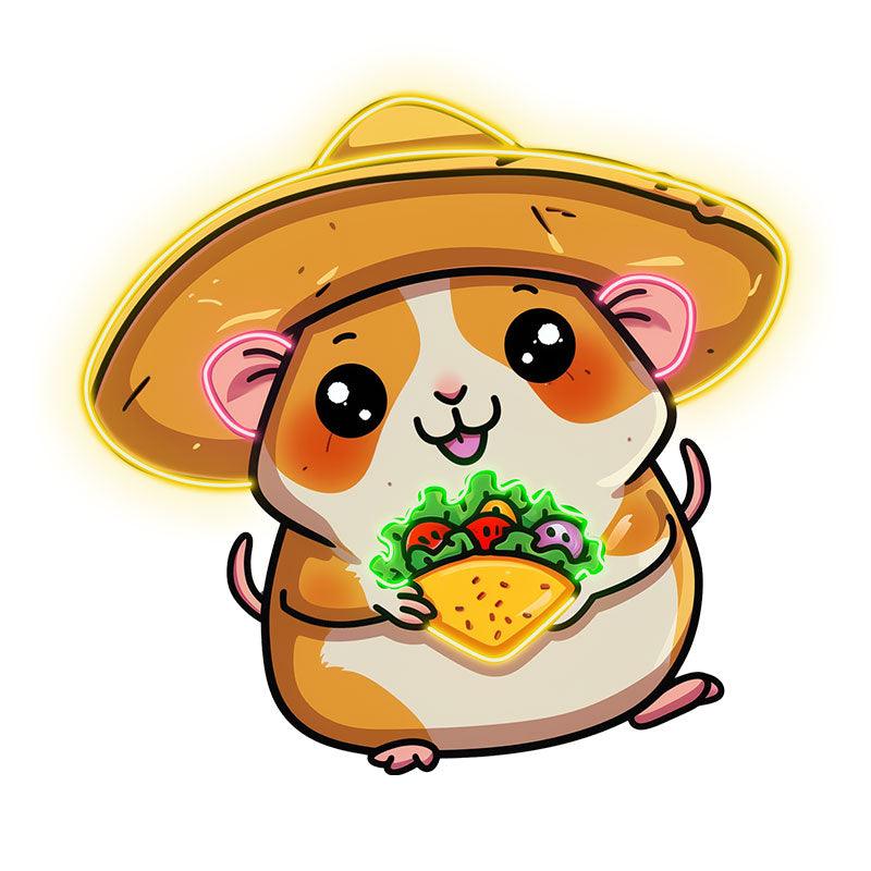 Cute Little Mouse Neon signs Lights - LED Lights with Big Hat and Pizza in Hand, Funny Home Decor, Perfect Party Vibe