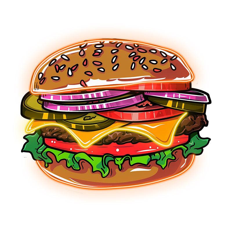 Tasty Burger Neon signs Lights - LED lights filled with fresh veggies and meat, sprinkled sesame seeds design, creative home decor, perfect party ambiance!