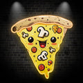 Creamy Chocolate Pizza Neon Lights - LED Lights, Smiley Face Emoji Design, Creative Home Decor, Perfect Party Vibe
