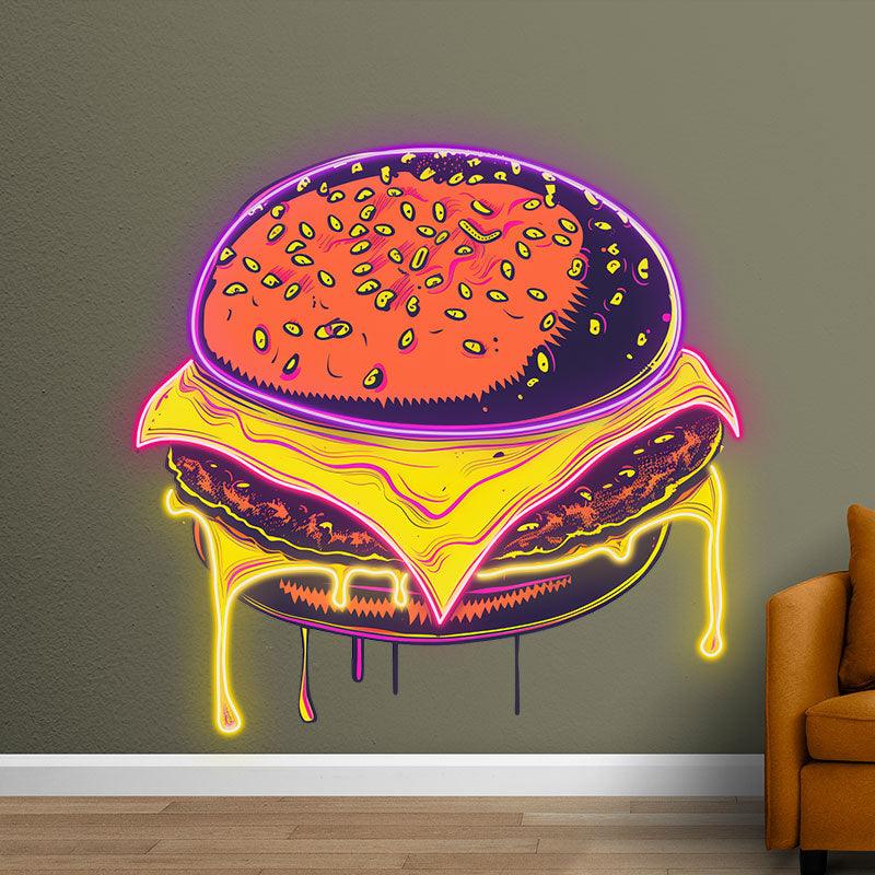 Sandwich Steak Big Burger Neon signs Lights - LED Lights, Sprinkled Melon Nuts, Flowing Spiced Juice, Creative Home Decor, Perfect Party Atmosphere
