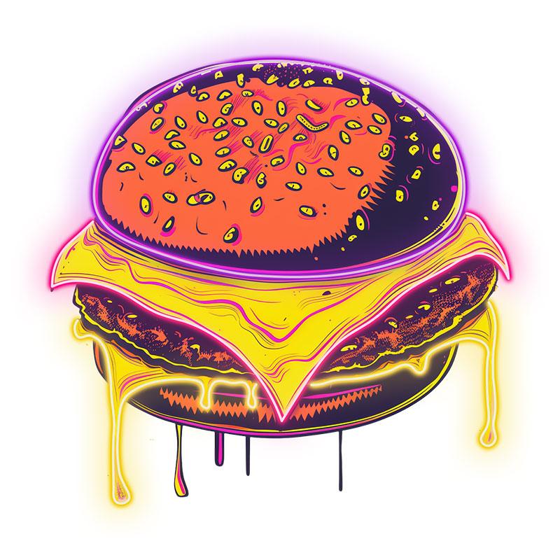 Sandwich Steak Big Burger Neon signs Lights - LED Lights, Sprinkled Melon Nuts, Flowing Spiced Juice, Creative Home Decor, Perfect Party Atmosphere