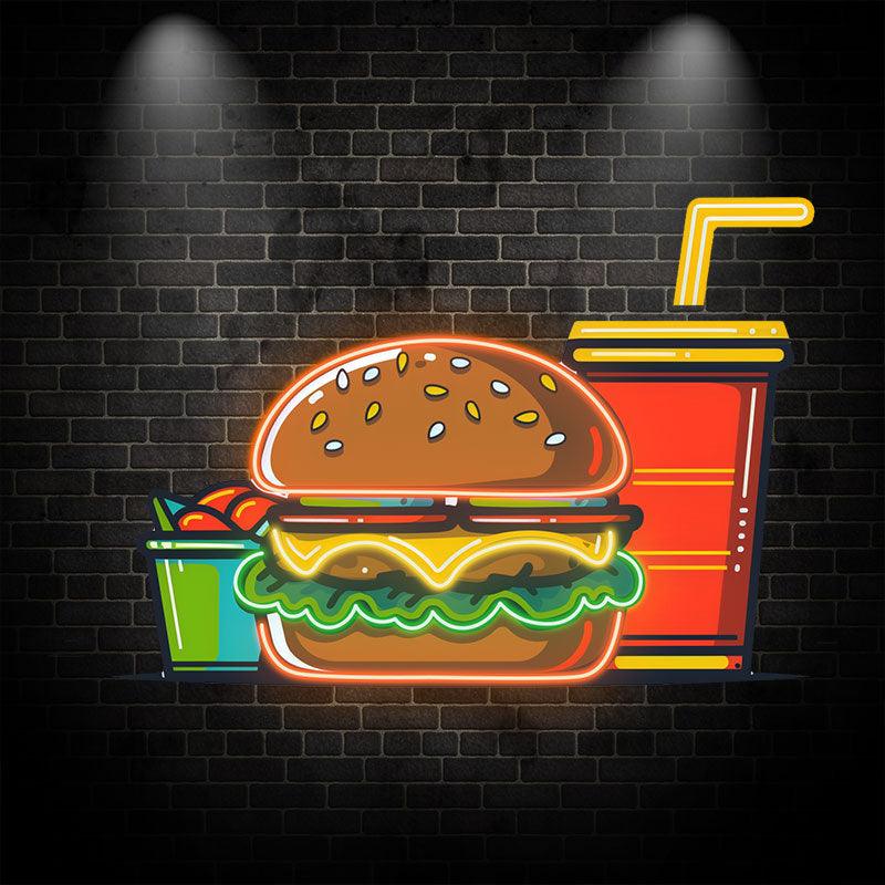Burger & Coke LED Neon signs Set - Creative Catering Decoration Lights | Home, Restaurant, Party Favors