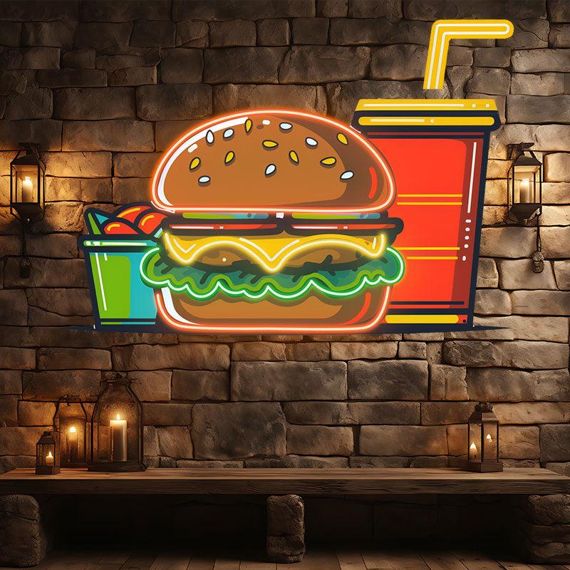 Burger & Coke LED Neon signs Set - Creative Catering Decoration Lights | Home, Restaurant, Party Favors