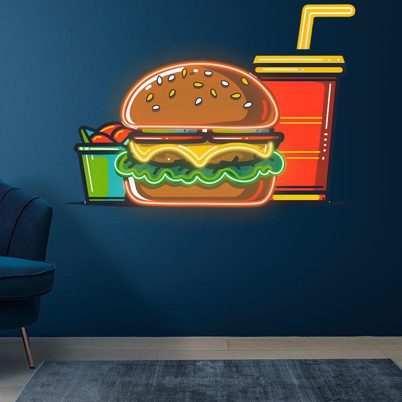 Burger & Coke LED Neon signs Set - Creative Catering Decoration Lights | Home, Restaurant, Party Favors