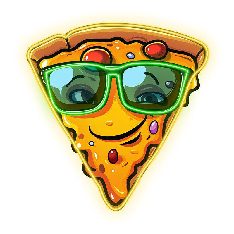 Smile Pizza LED Neon signs Lights - Wear Green Sunglasses Creative Decoration Lights | Home, Party, Restaurant Favors