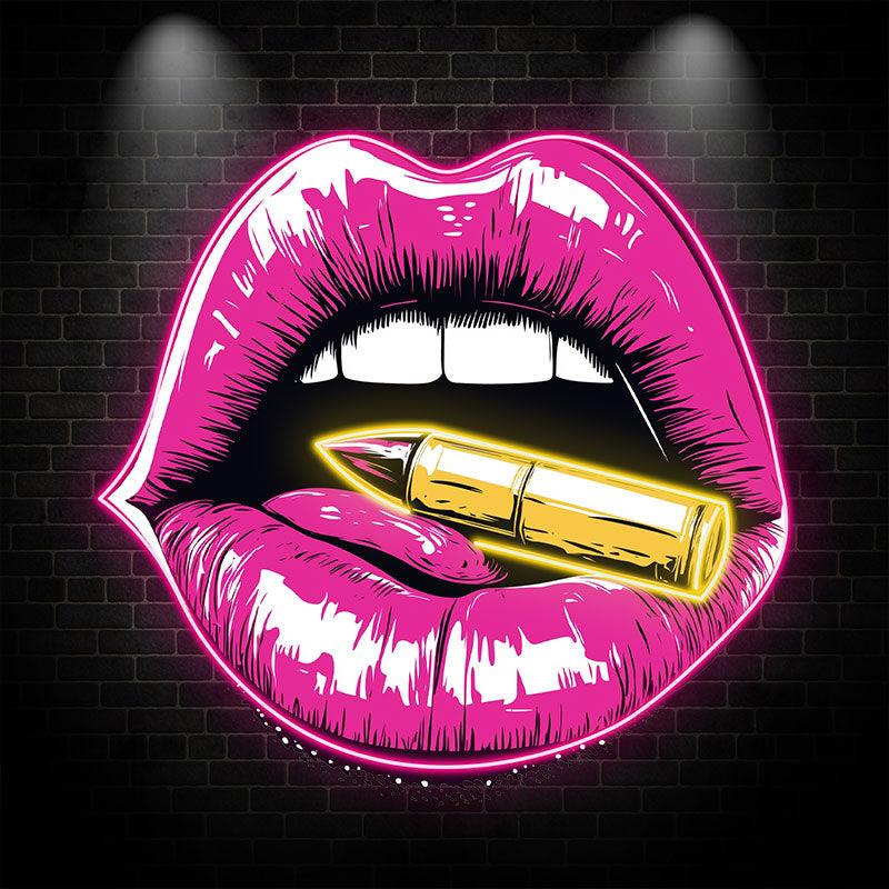 Red Lips Neon Lights - Contains Bullet Design LED neon signs Decorative Lights for Bars, Parties, Home and Creative Spaces