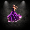Europe and America Beauty Purple Long Skirt Neon signs Lights - Spread skirt accompanied by purple beams of LED decorative lights, personalized home and creative space lighting