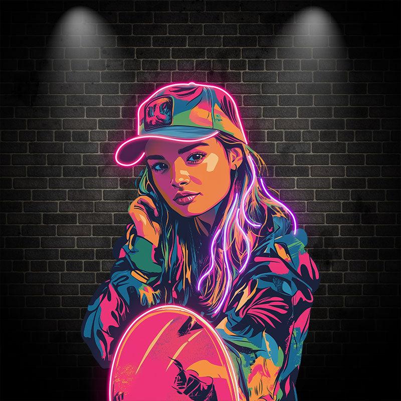 Stylish Girl Neon signs Lights - Colorful LED Decorative Lights, Dazzling Lights for Bedrooms, Game Rooms and Parties