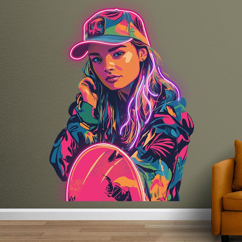 Stylish Girl Neon signs Lights - Colorful LED Decorative Lights, Dazzling Lights for Bedrooms, Game Rooms and Parties